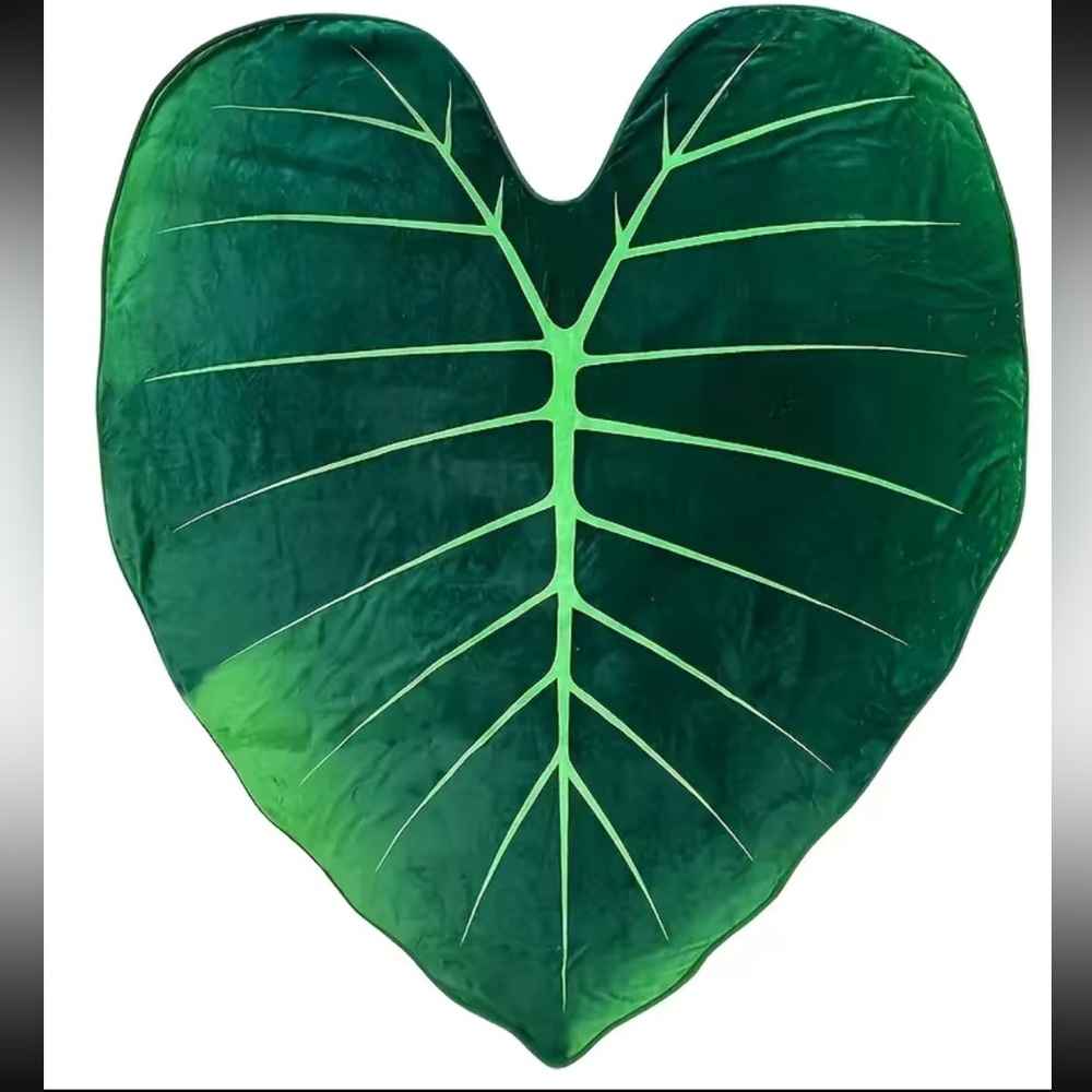 🔴SOLD🔴 Large Monstera Leaf Soft Flannel Throw Blanket - Picture 2 of 5